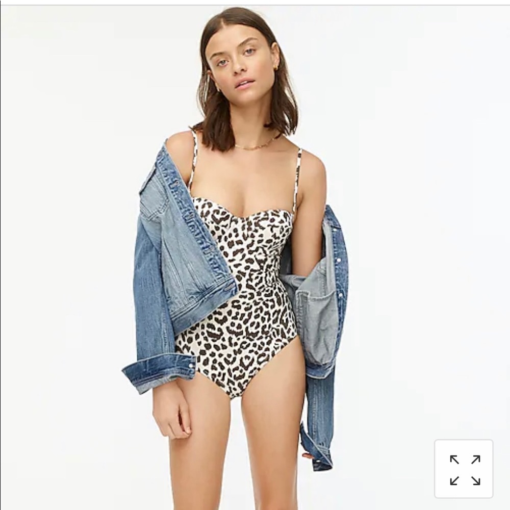 J. Crew brown leopard print one piece sz 16